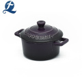 Lid Heat Resistant Ceramic Color Enamel Casserole